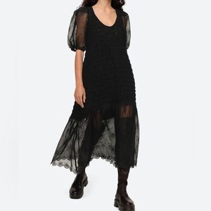 Sea Blaine Smocked Puff Sleeve Maxi dress